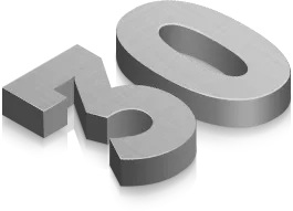 3D metallic silver numbers forming 130 on a reflective surface.