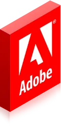 Adobe company logo with stylized letter A on a red background.