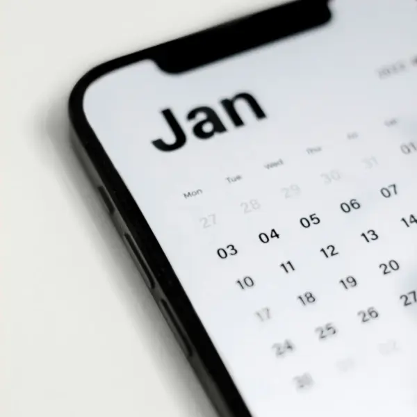 Calendar on a phone for scheduling two yearly blood tests
