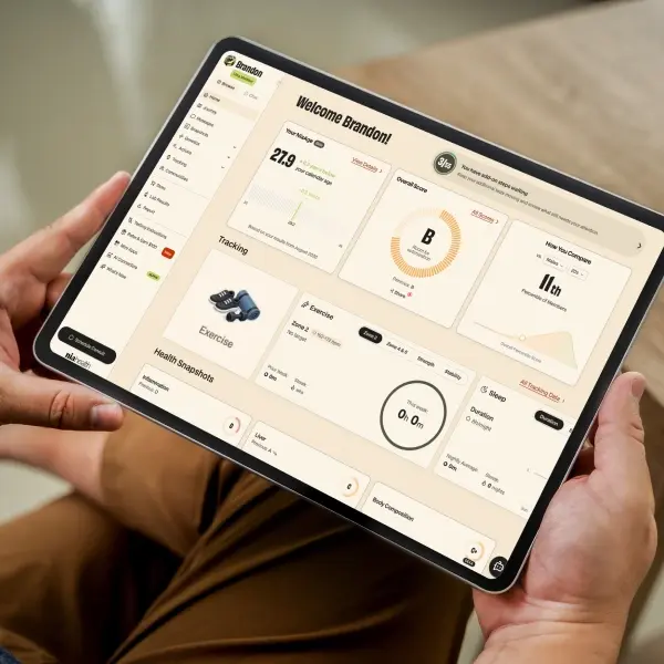 NiaHealth dashboard on a tablet