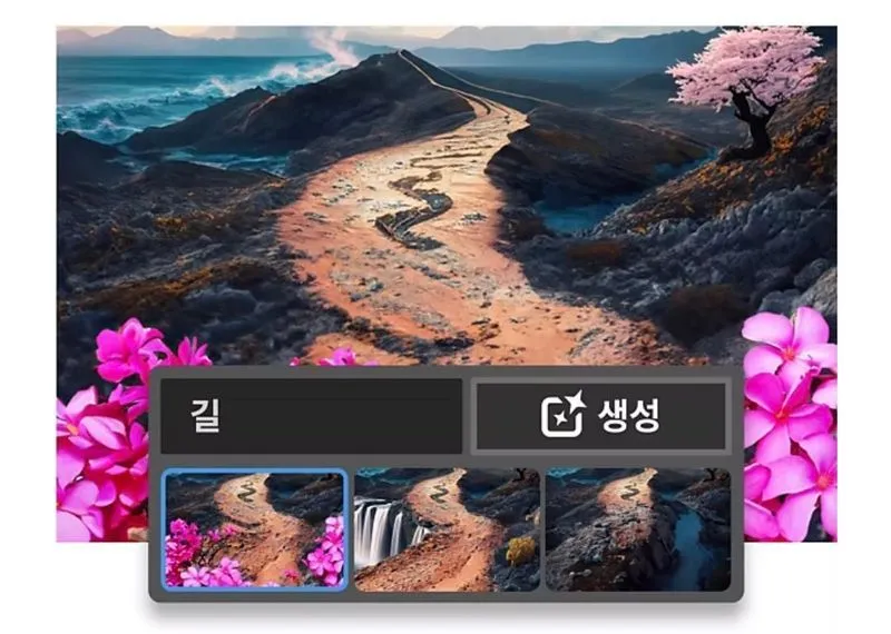 photoshop AI 작동 화면