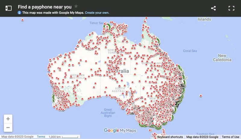산타클로스와 통화할 수 있는 공중전화를 찾는 구글 지도