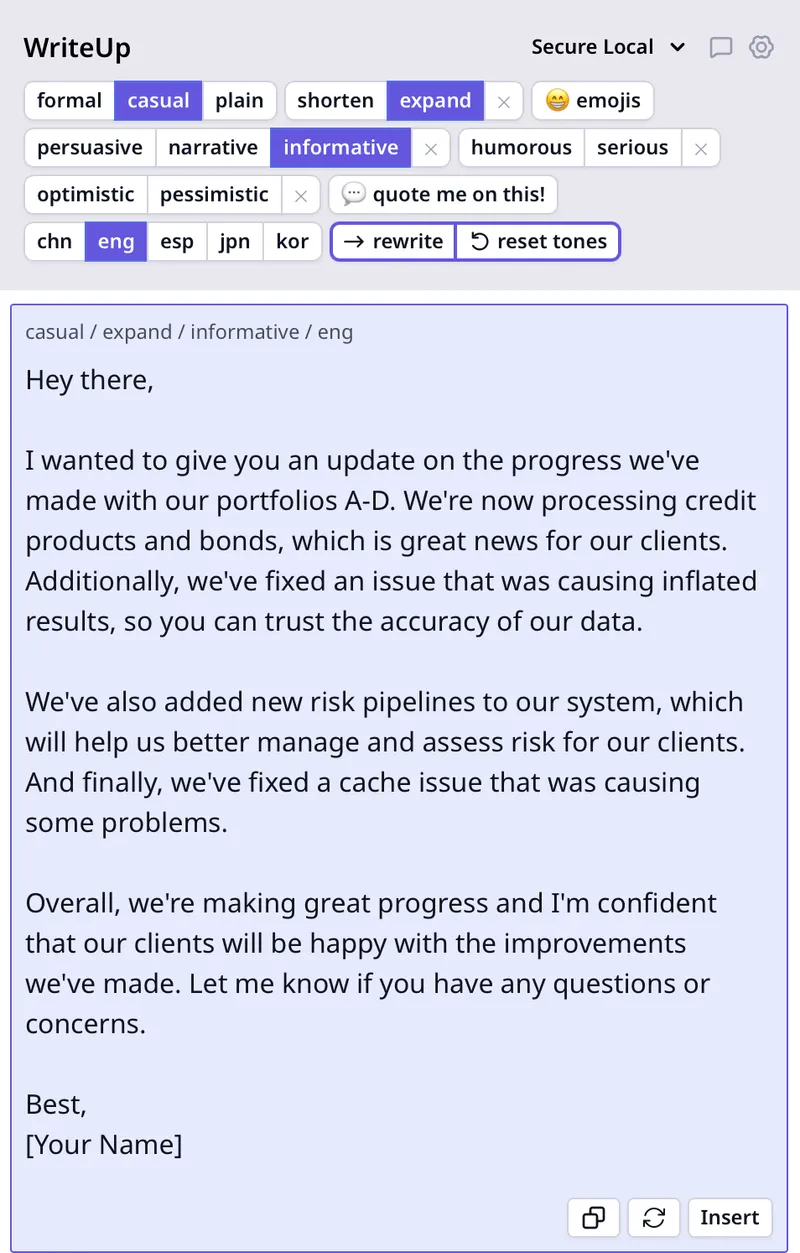 [Case 2: Message tailored for Managers]
