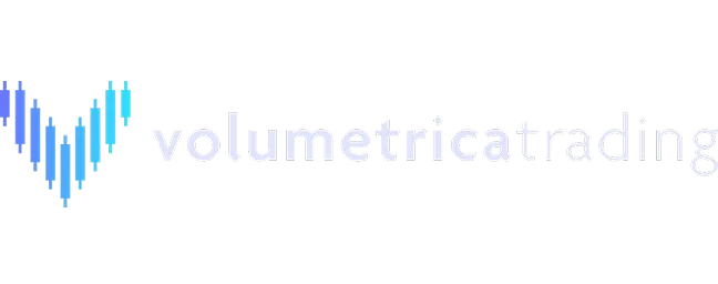 Volumetric Trading logo with a stylized V composed of blue gradient bars.