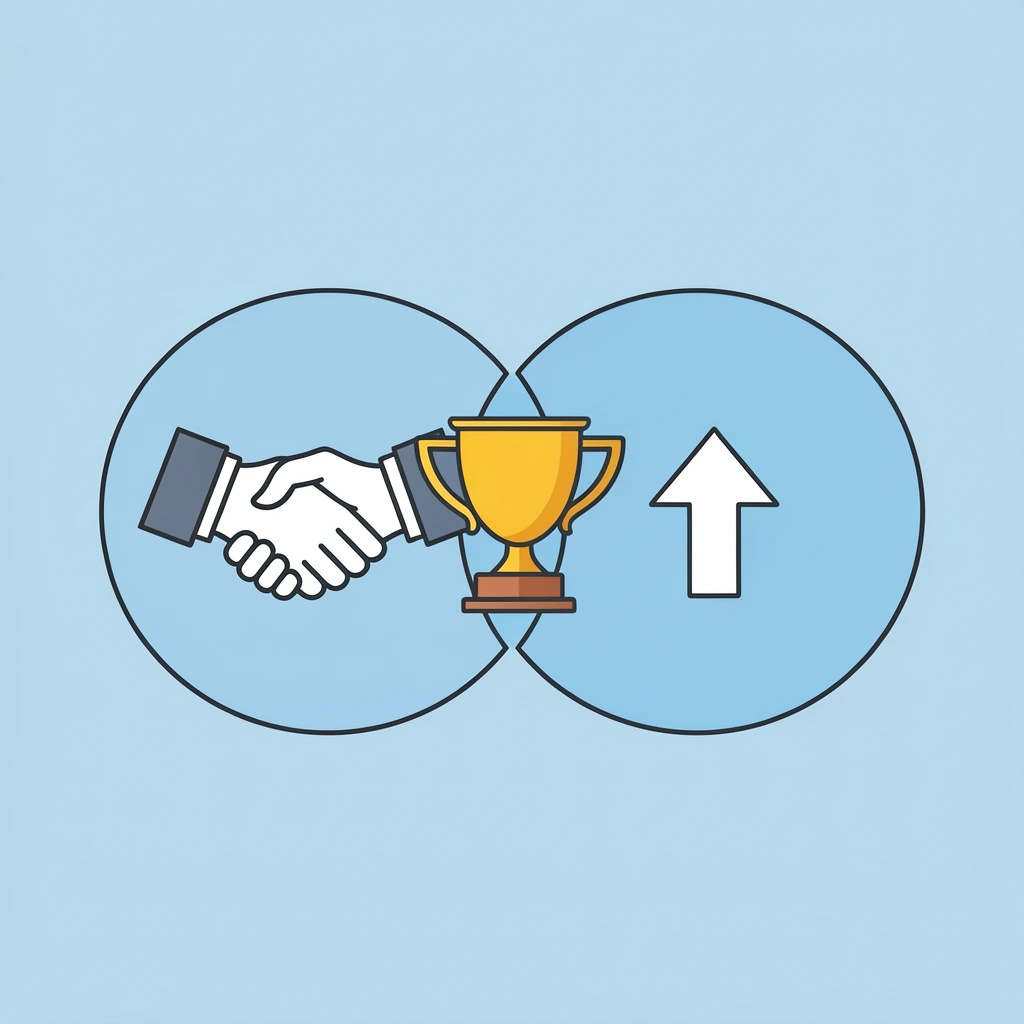 Two overlapping circles showing how traders and prop firms create a mutually beneficial relationship