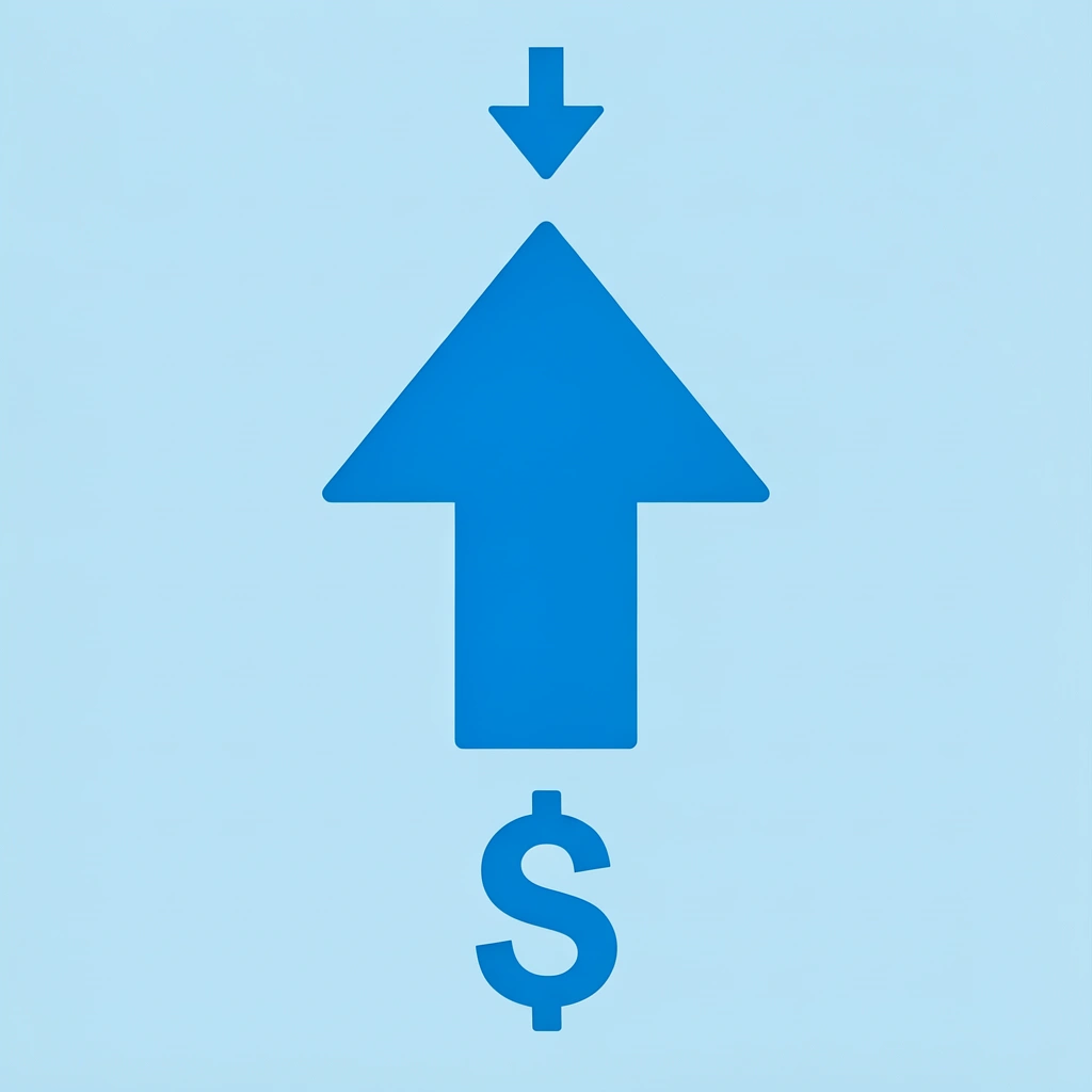 Upward arrow showing savings growth from standard fees to a 25-30% discount‍