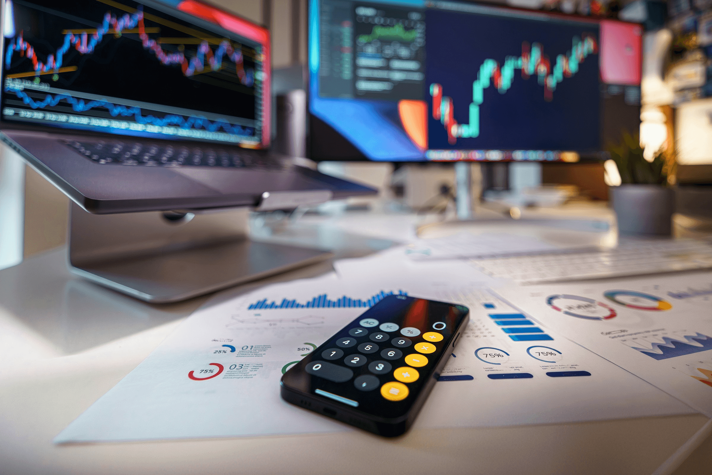 Analyzing multiple screens for financial trading - Best Prop Firms for Forex