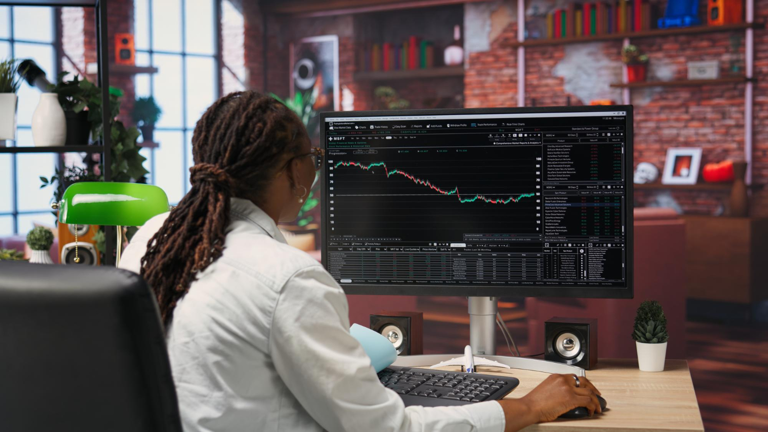 woman trading on a desktop - How to Trade Forex With $100