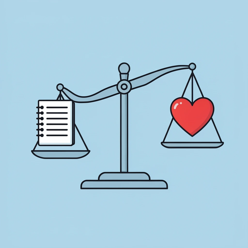 Balance scale comparing paper trading advantages on one side with emotional and psychological limitations on the other - Best Paper Trading App