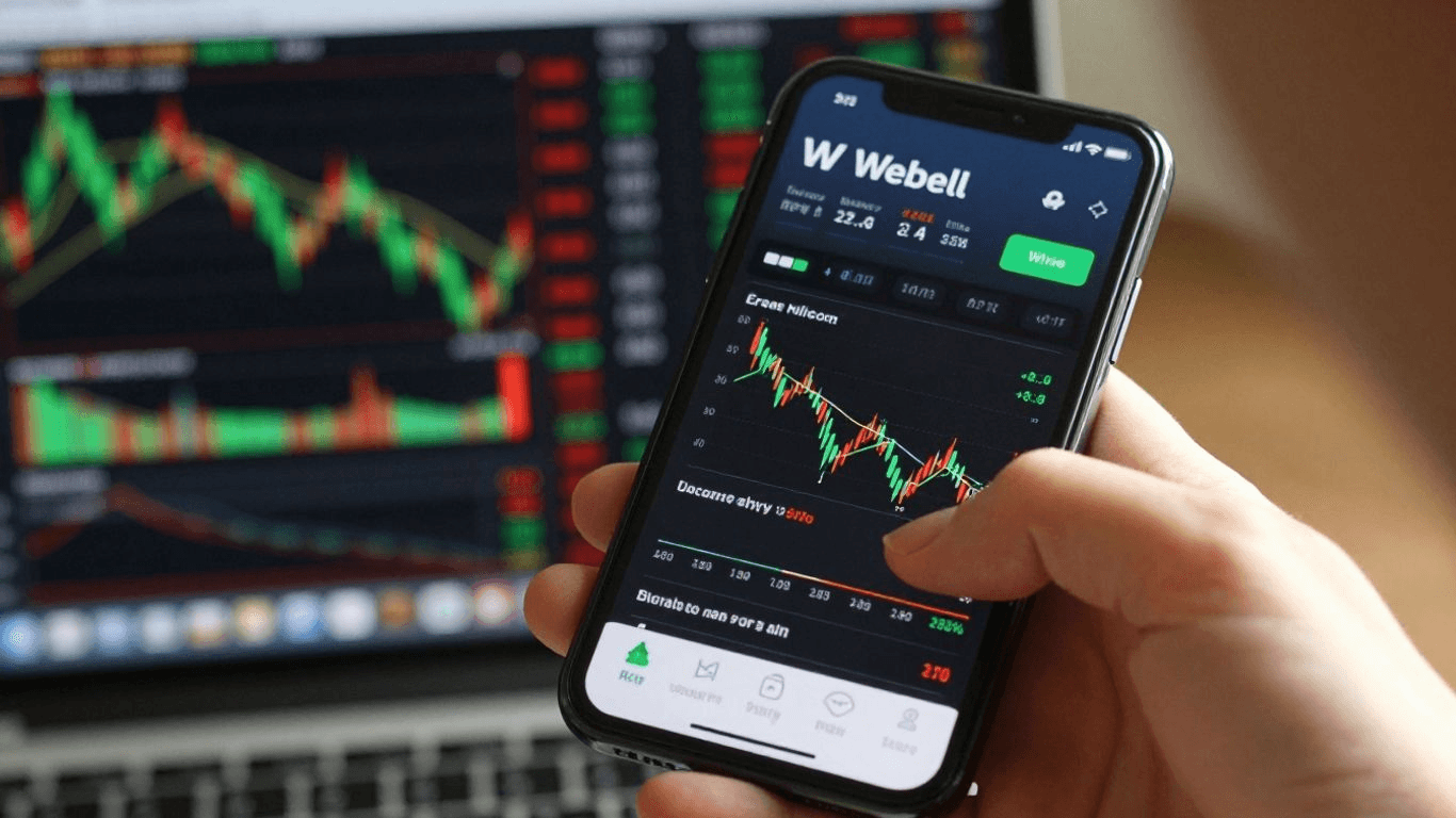 Person using Webull trading app interface - How to Use Webull Paper Trading