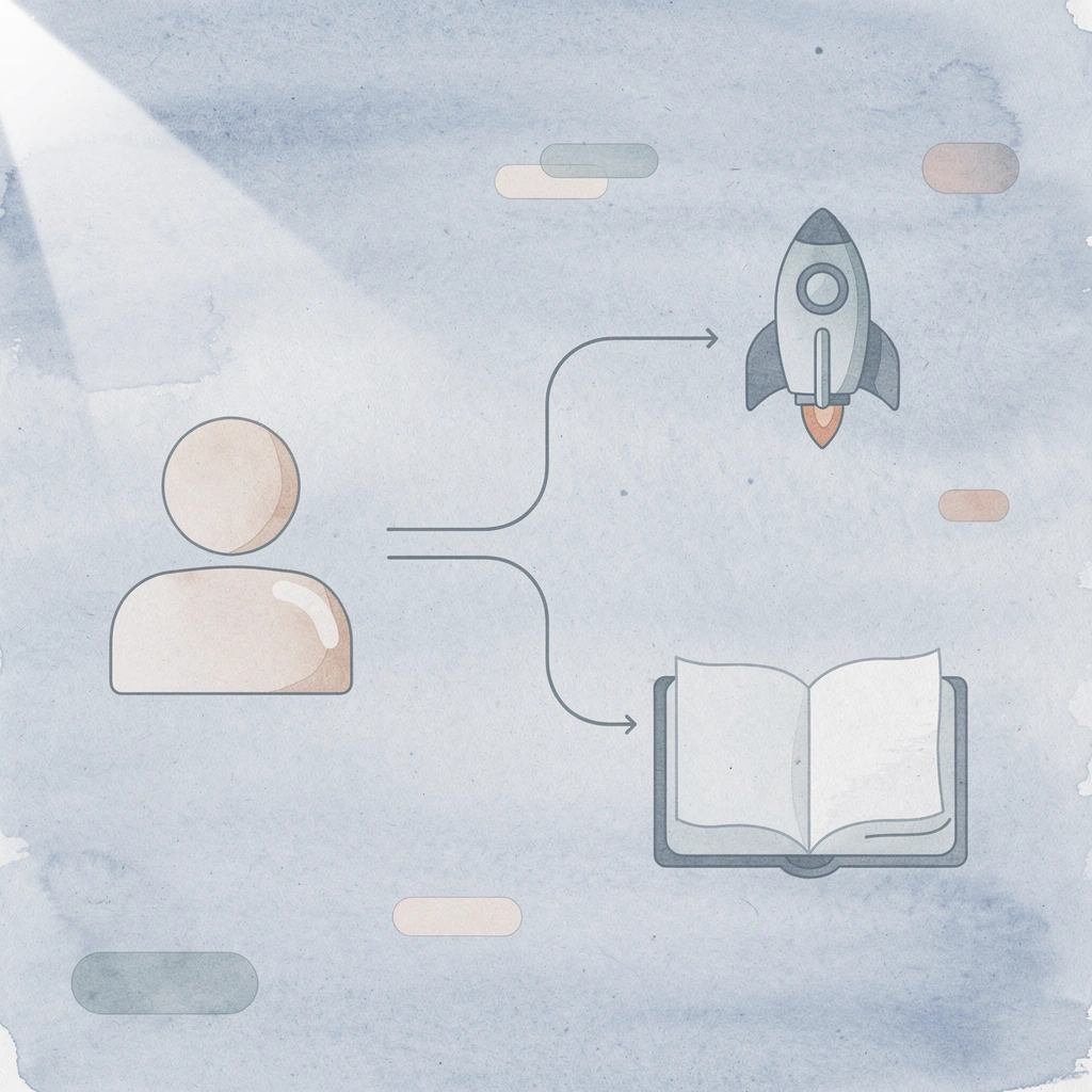  Icon showing simulation trading splitting into two different paths