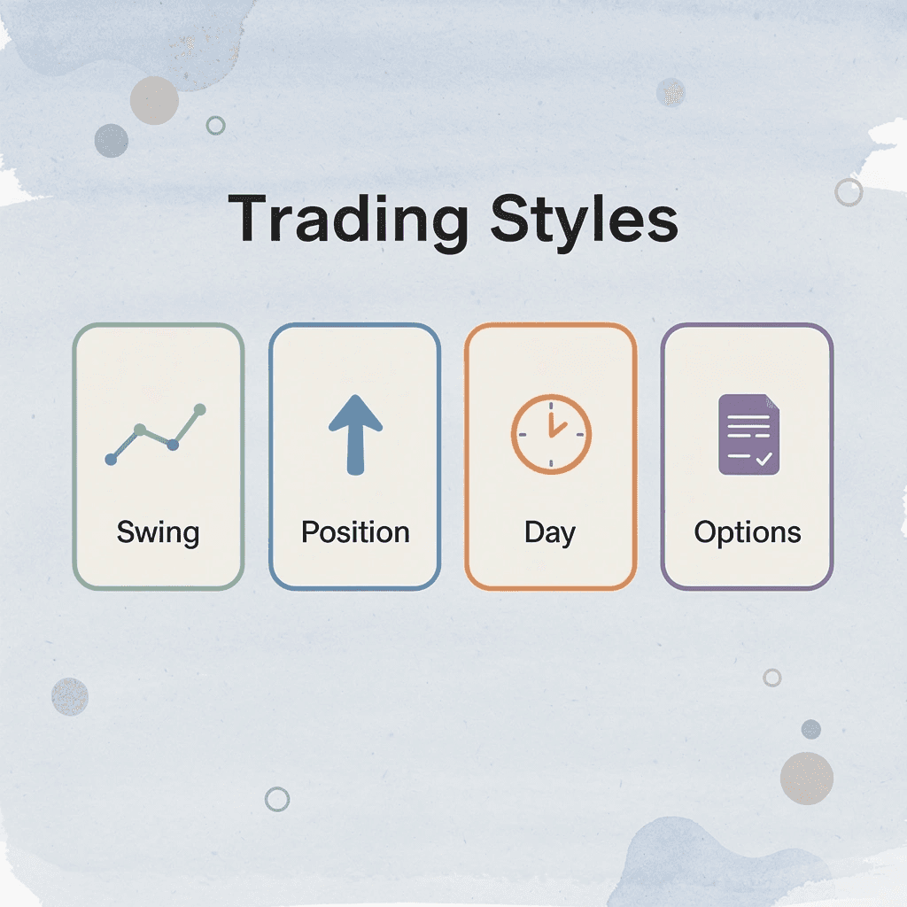 Trading styles comparison cards