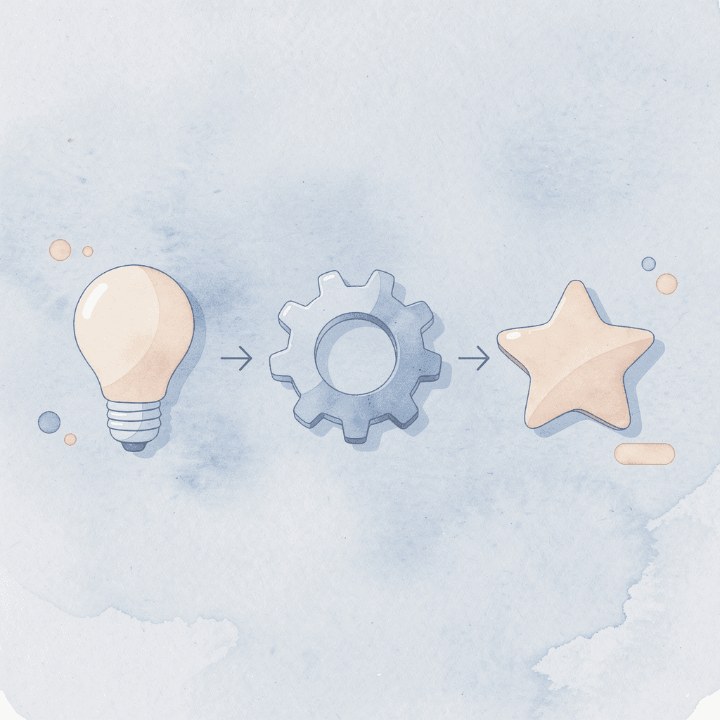 Three icons showing ease of use, cost, and education as key criteria