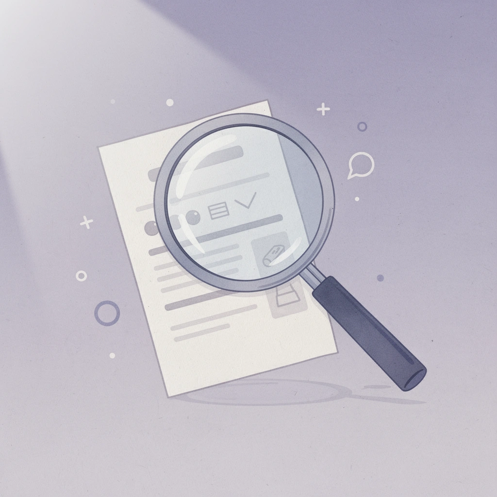 Magnifying glass analyzing prop firm criteria