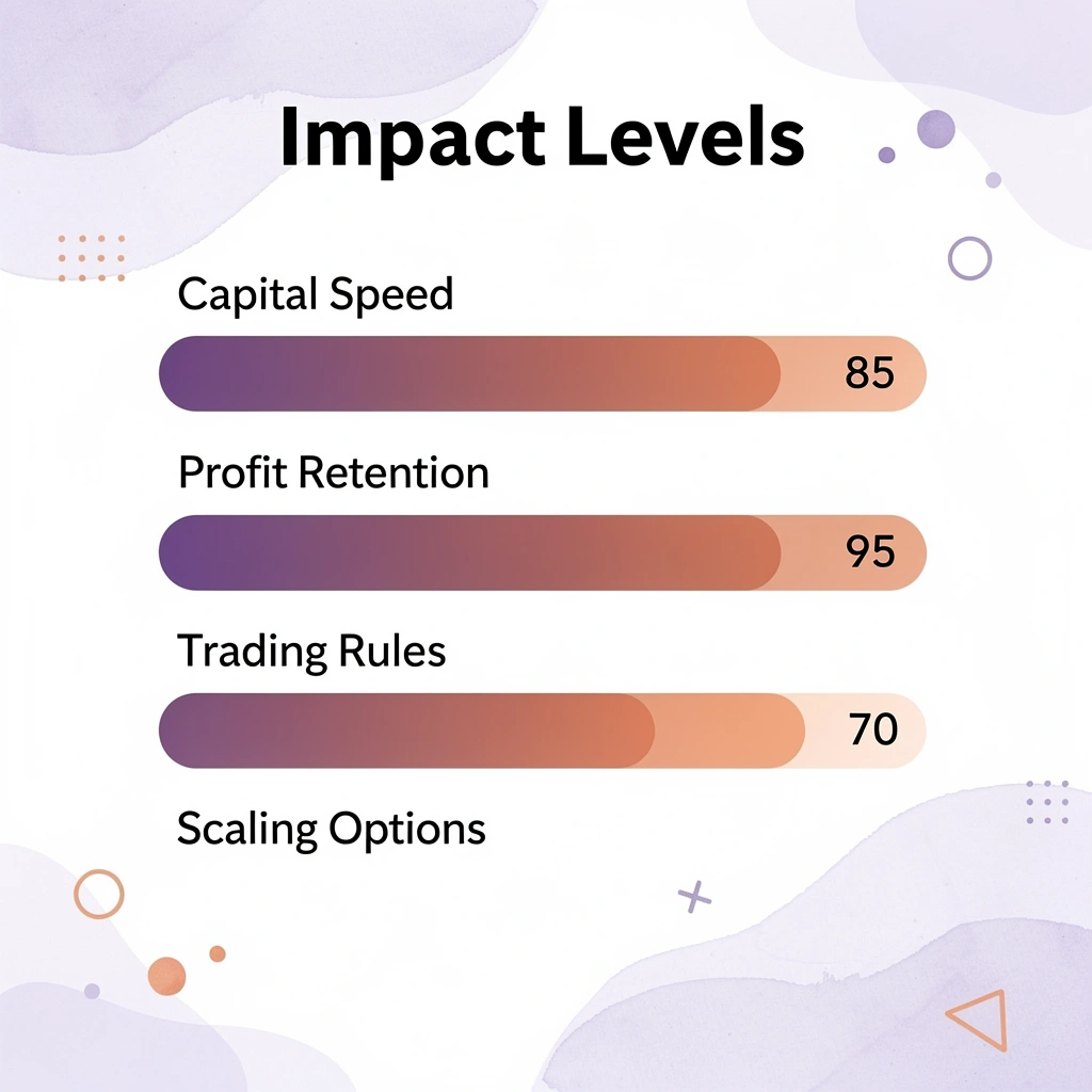 Bar chart showing impact levels of evaluation criteria
