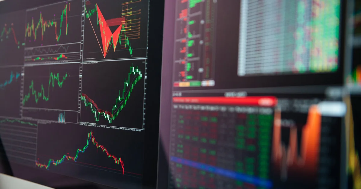 Multi-monitor trading workstation with multiple candlestick charts and order book — how to open a demo trading account