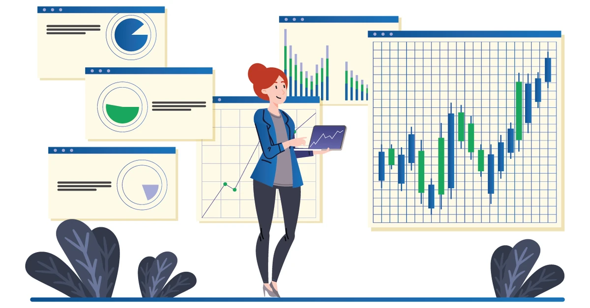 Trading and finance concept illustration — how to learn forex trading