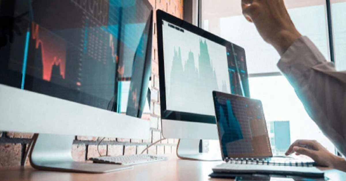 Trading and finance concept illustration — day trading indices