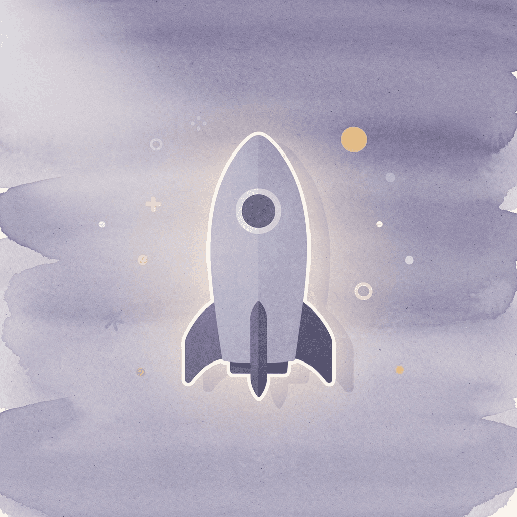 Rocket icon representing instant funding launch