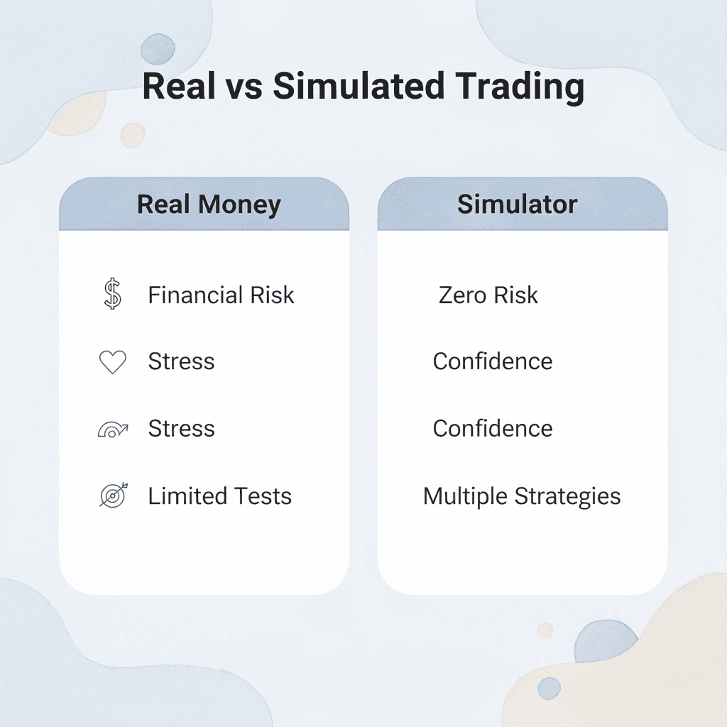  Comparison between real money trading and simulator trading