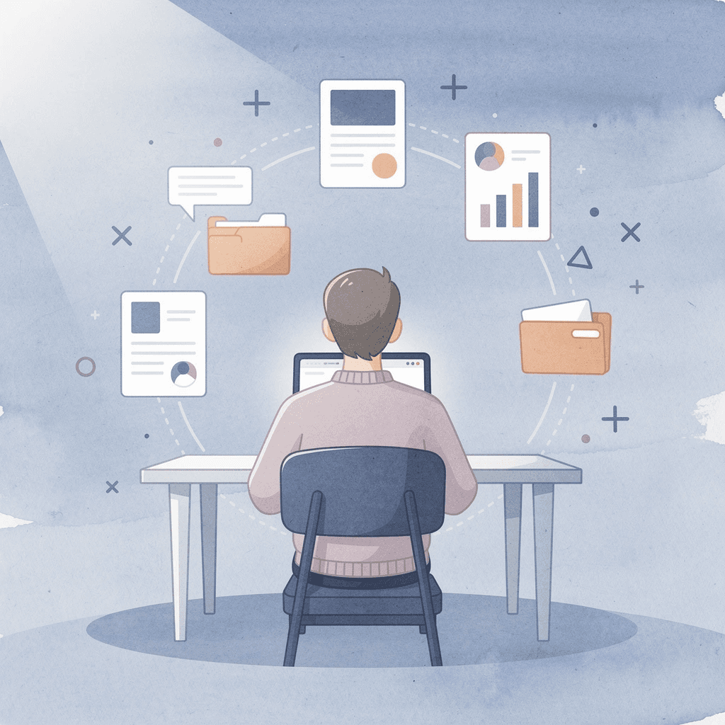 Person practicing trading strategies at desk with floating charts