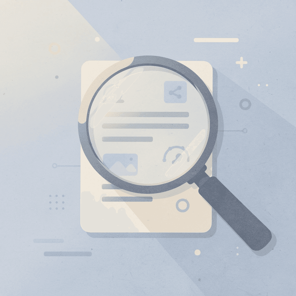 Magnifying glass examining trading data representing a structured evaluation process