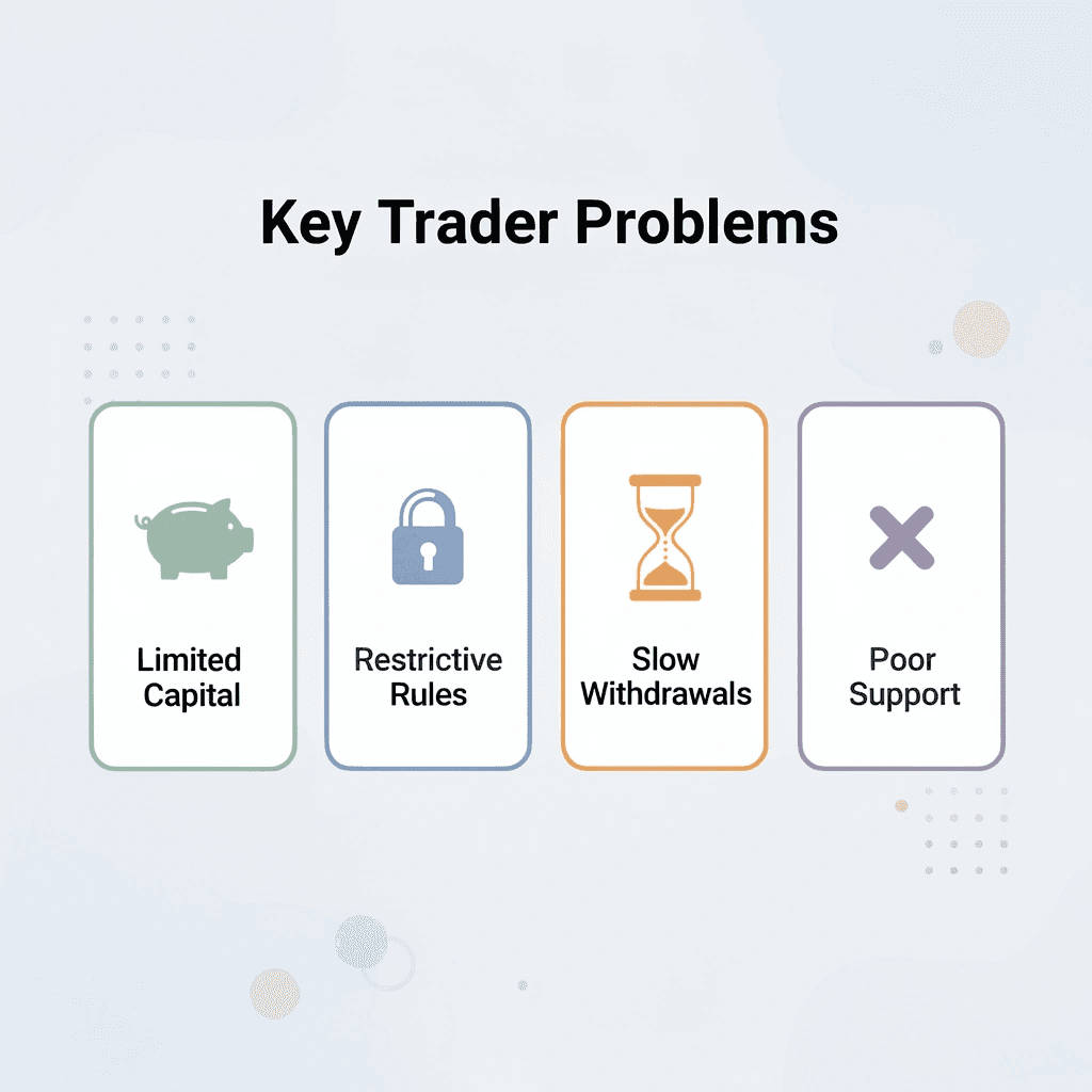 Infographic showing four key trader problems