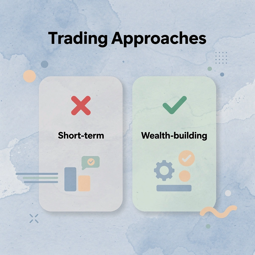 Before and after comparison of short-term trading versus wealth-building approach
