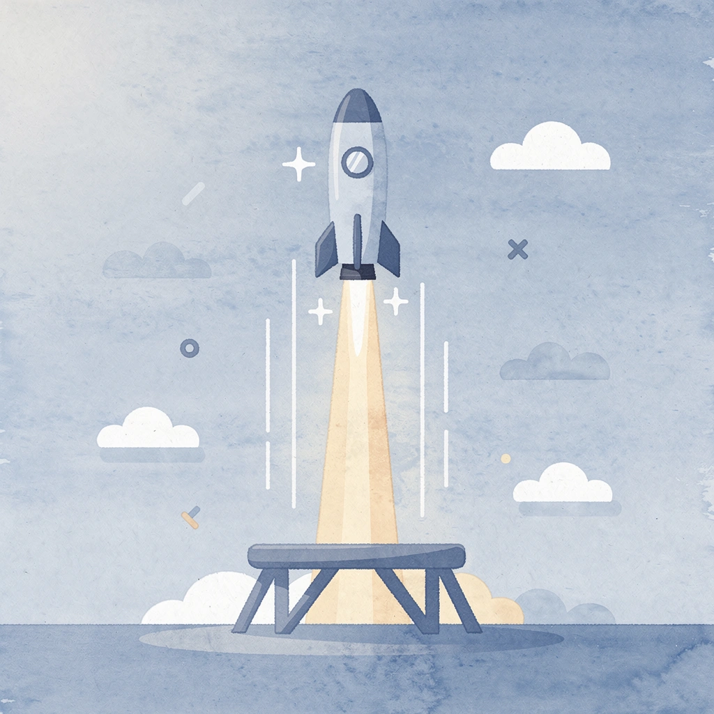 Scene showing trader launching upward to access massive trading capital
