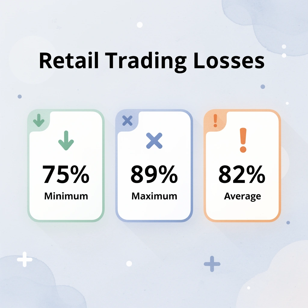 Statistics showing retail trading loss percentages