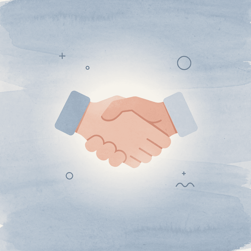 Handshake icon representing broker-investor relationship in margin trading