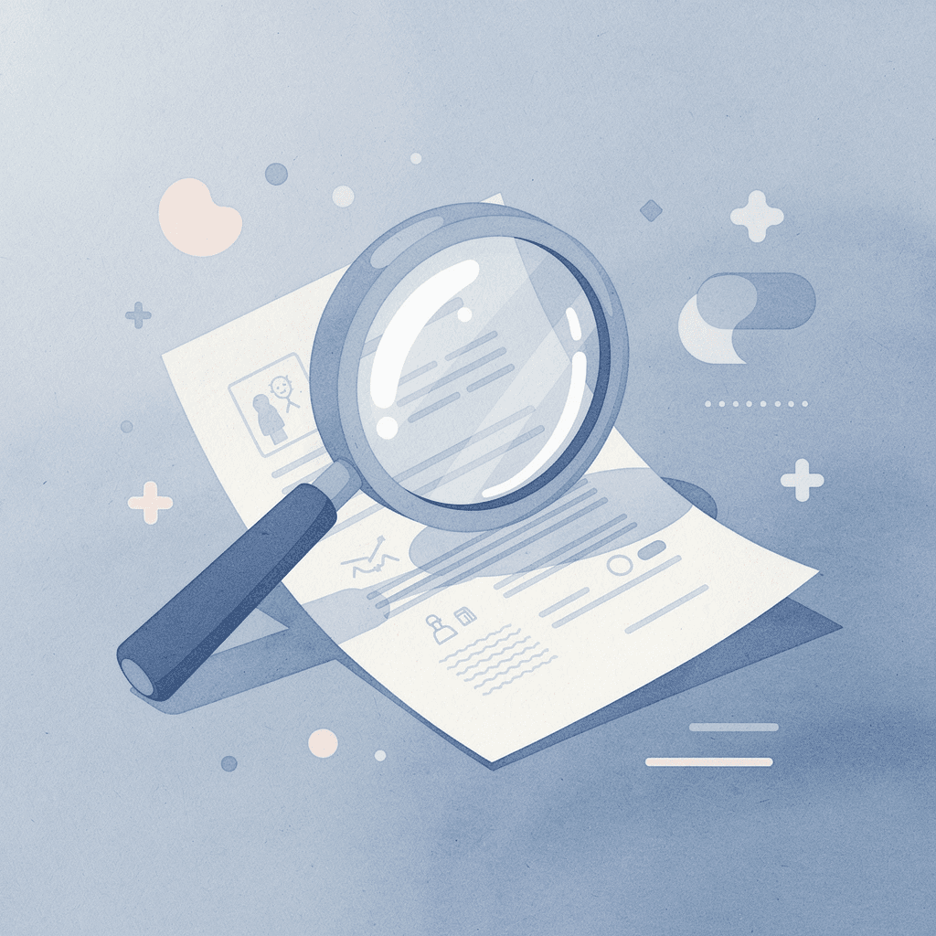 Magnifying glass examining margin program details