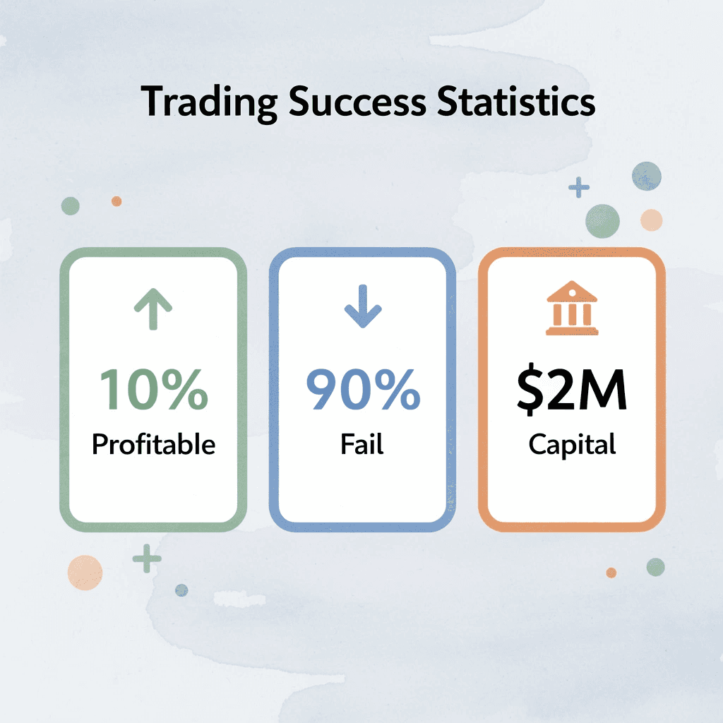  Statistics showing trading success rates and available capital