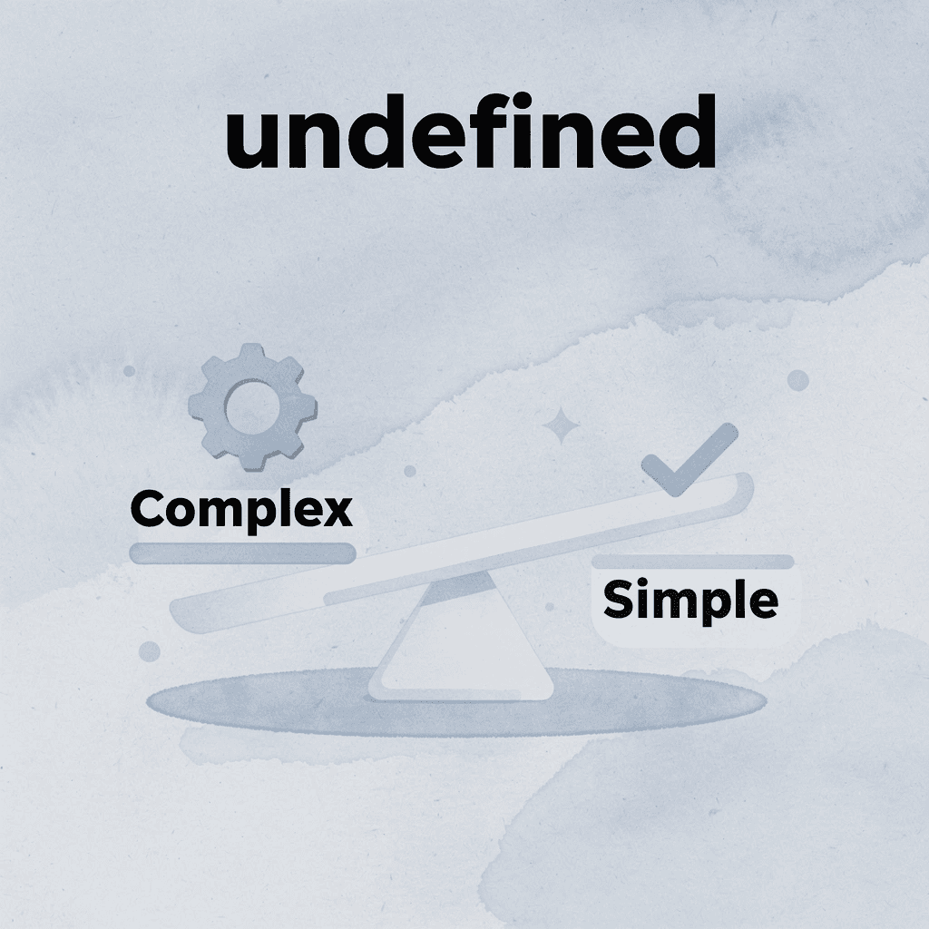 Balance scale comparing complex versus simple trading approaches