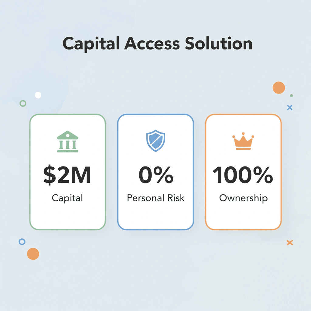 Infographic showing capital access solution metrics