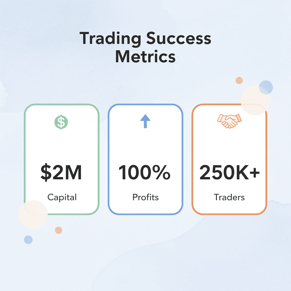 Infographic showing key trading platform metrics