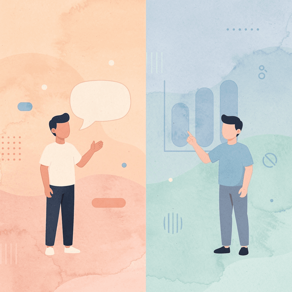 Split scene showing emotional versus systematic trading approaches