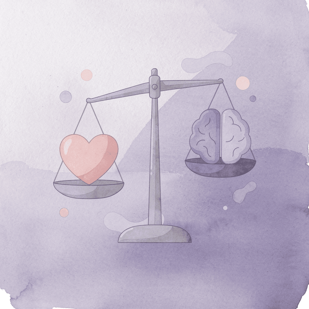 Balance scale comparing percentage vs structure in profit splits