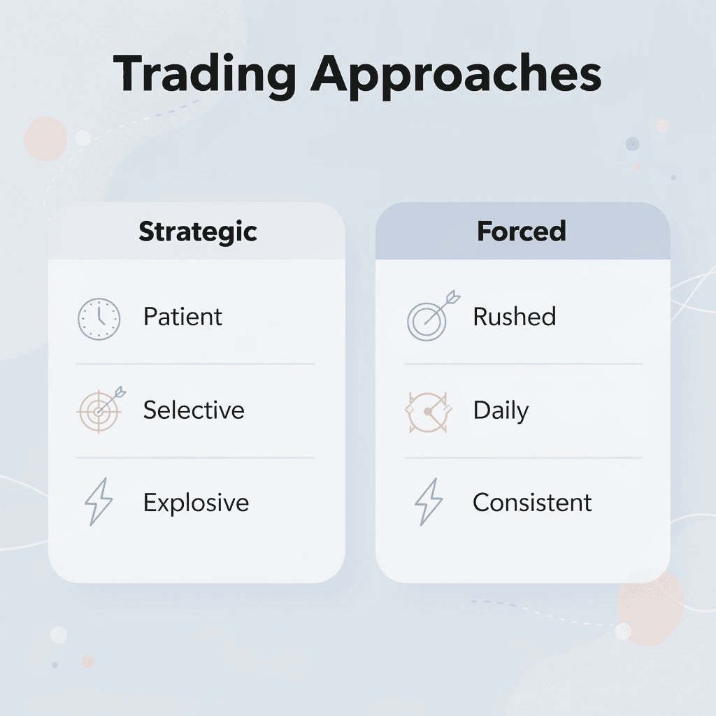 Comparison of strategic versus forced trading approaches