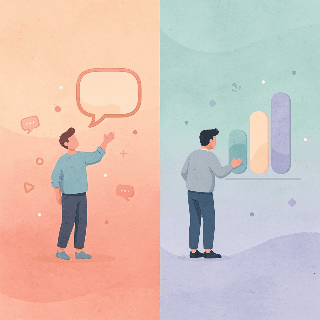 Split scene showing a frustrated trader with consistency rules versus a free trader capitalizing on market opportunities