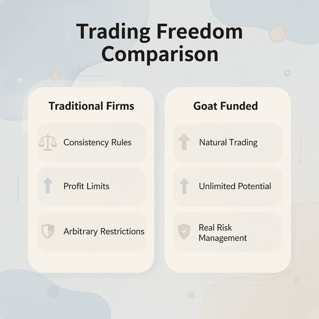 Comparison between traditional prop firms and Goat Funded Trader