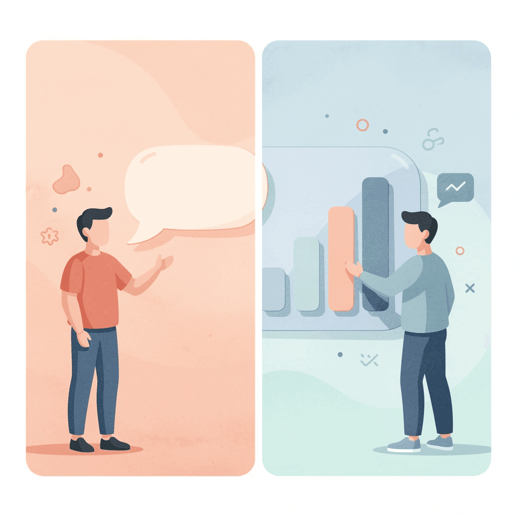 Split scene illustration contrasting legitimate and questionable prop firm practices