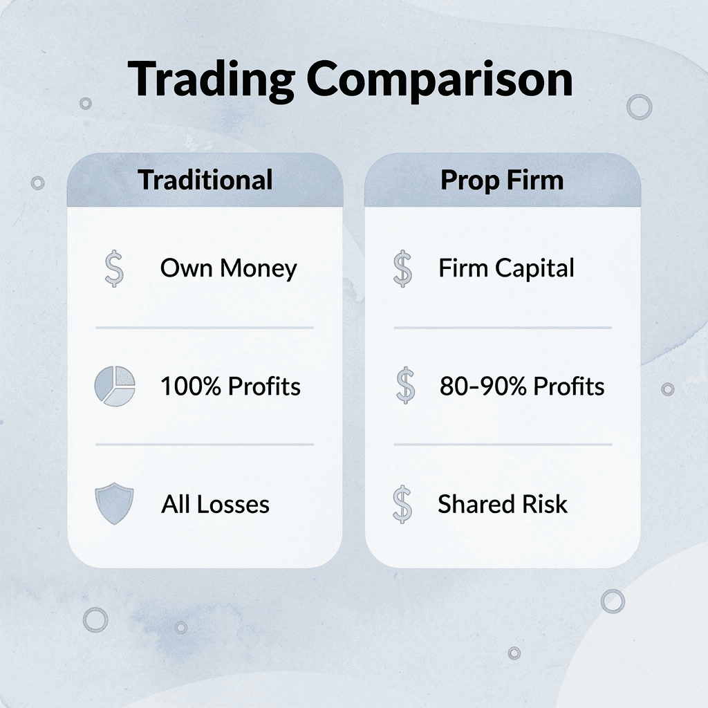 Comparison between traditional trading and prop firm trading