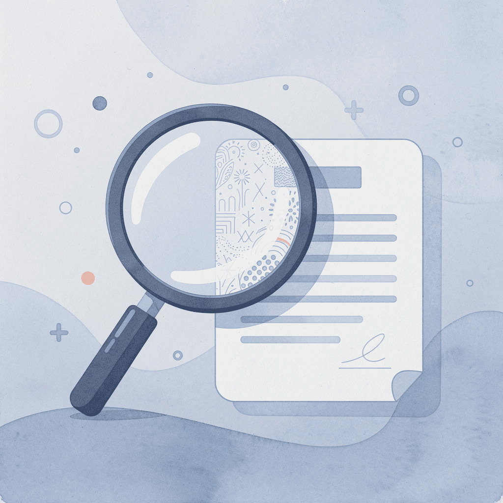 Magnifying glass examining trading data representing careful prop firm evaluation