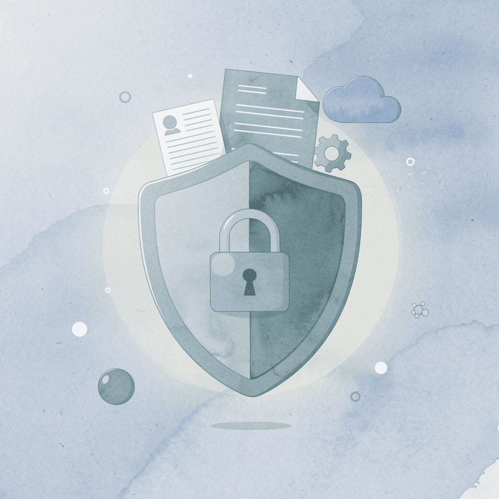 Shield protecting trader from financial risk illustration