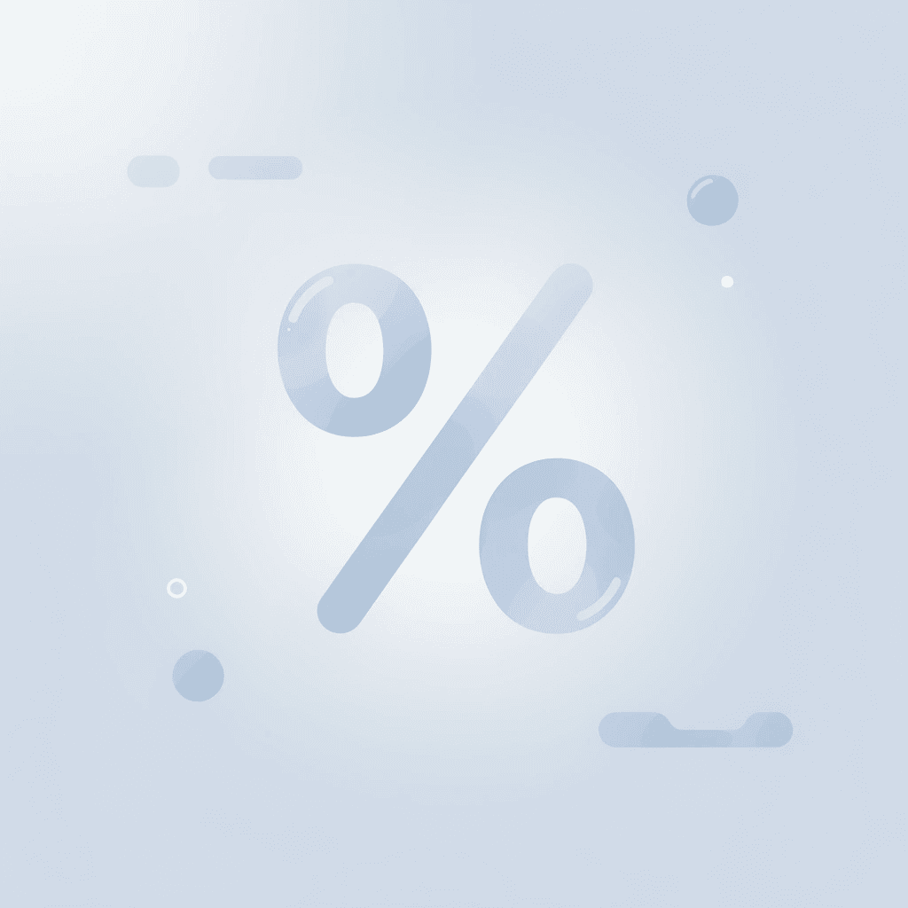 Zero percent symbol representing no margin interest