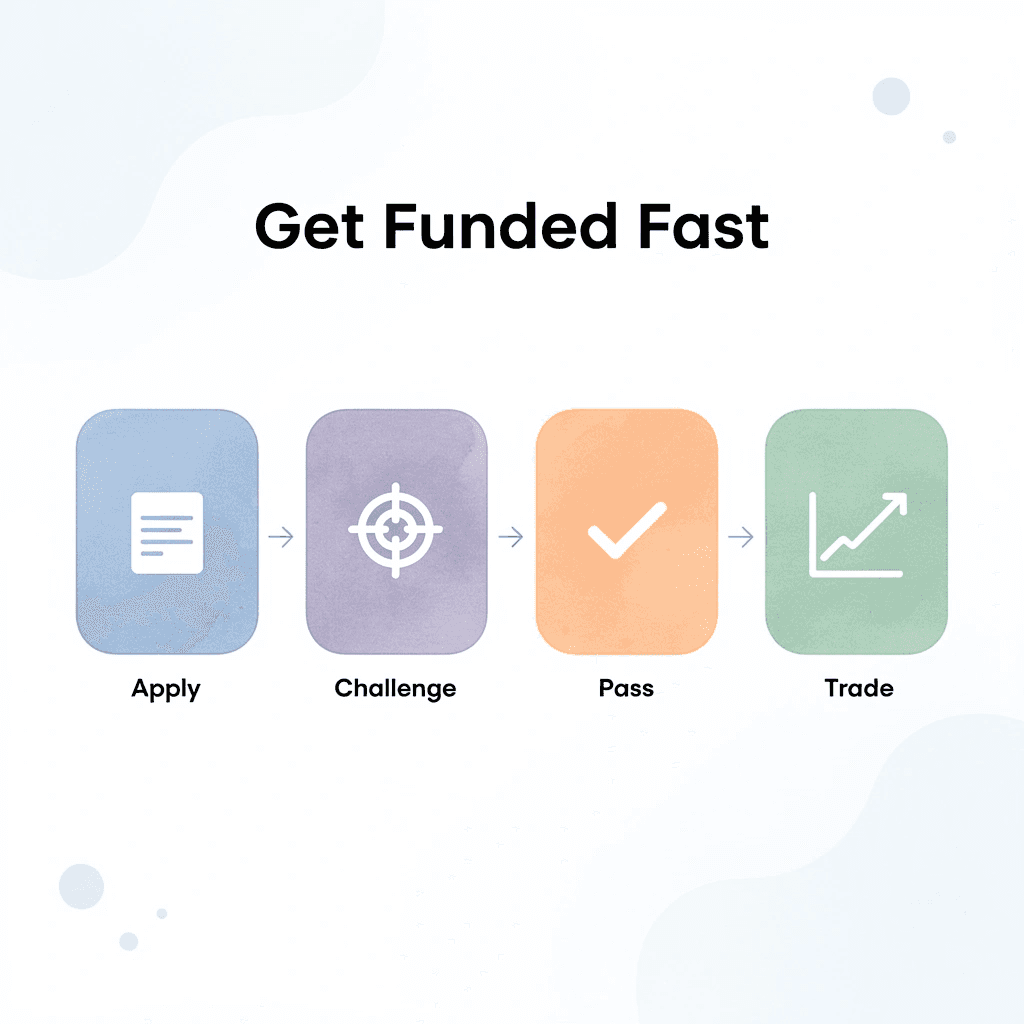 Process flow showing steps to get funded