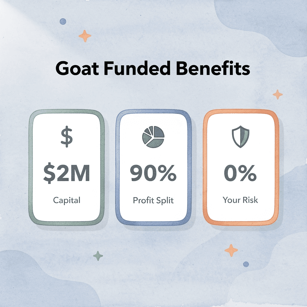 Key metrics showing Goat Funded Trader benefits