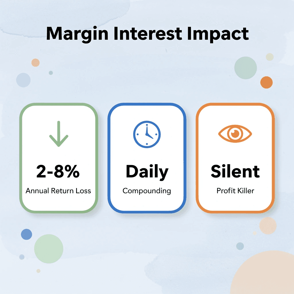 Statistics showing margin interest impact metrics