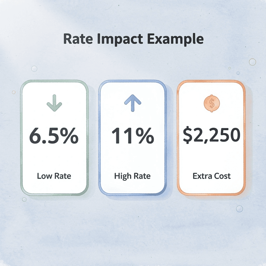 Statistics showing margin rate comparison and cost impact